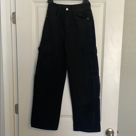 SHEIN Denim - SHEIN Black Wide Leg Jeans